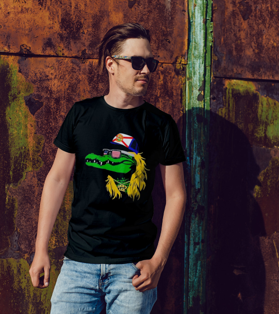 Conservativeant Wearing Gary Lee Gator With Trucker Hat And Sunglasses T-Shirt