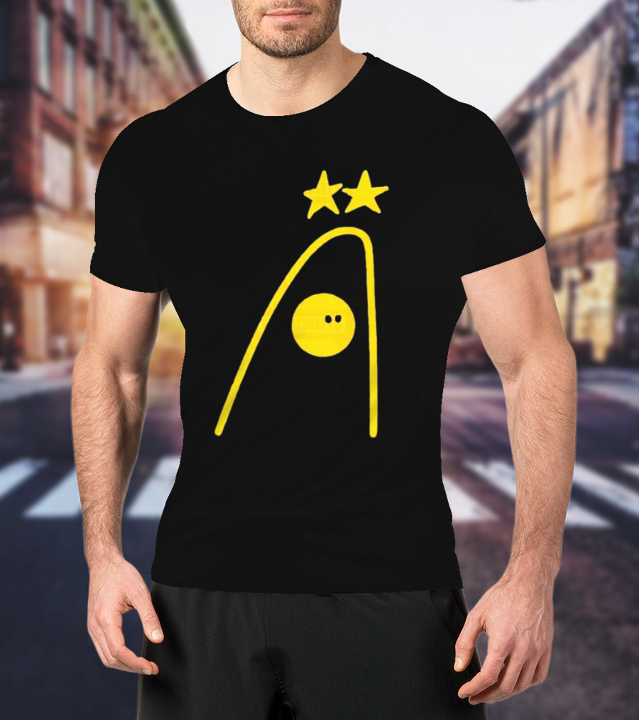 Dandies Badge Fitbatweets Yellow Stars Icon With Curve And Circle T-Shirt