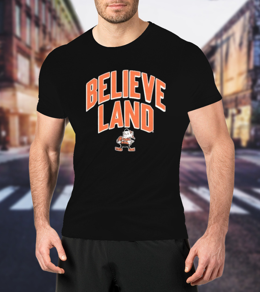 Believeland Cleveland Browns Brownie Football T-Shirt