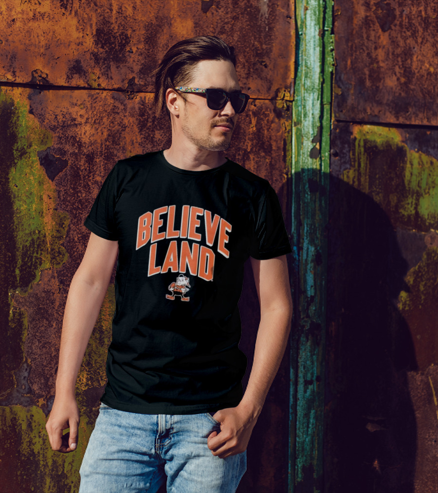 Believeland Cleveland Browns Brownie Football T-Shirt