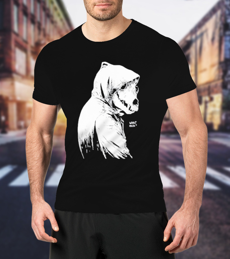 Massive Faceart What Mask Hooded Skull T-Shirt