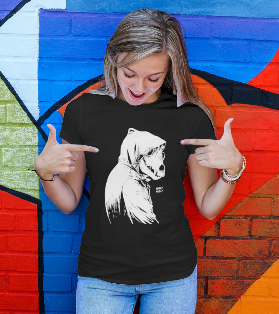 Massive Faceart What Mask Hooded Skull T-Shirt