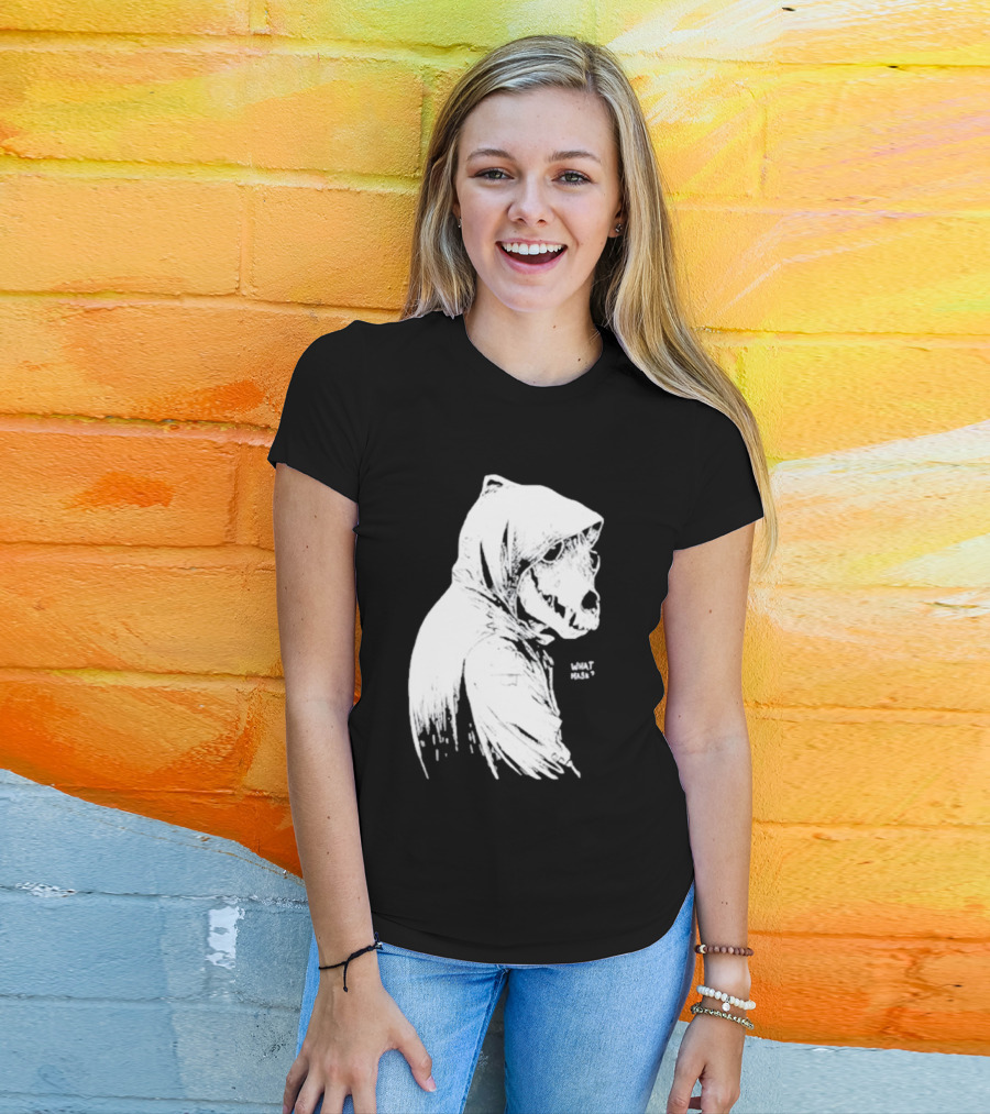 Massive Faceart What Mask Hooded Skull T-Shirt