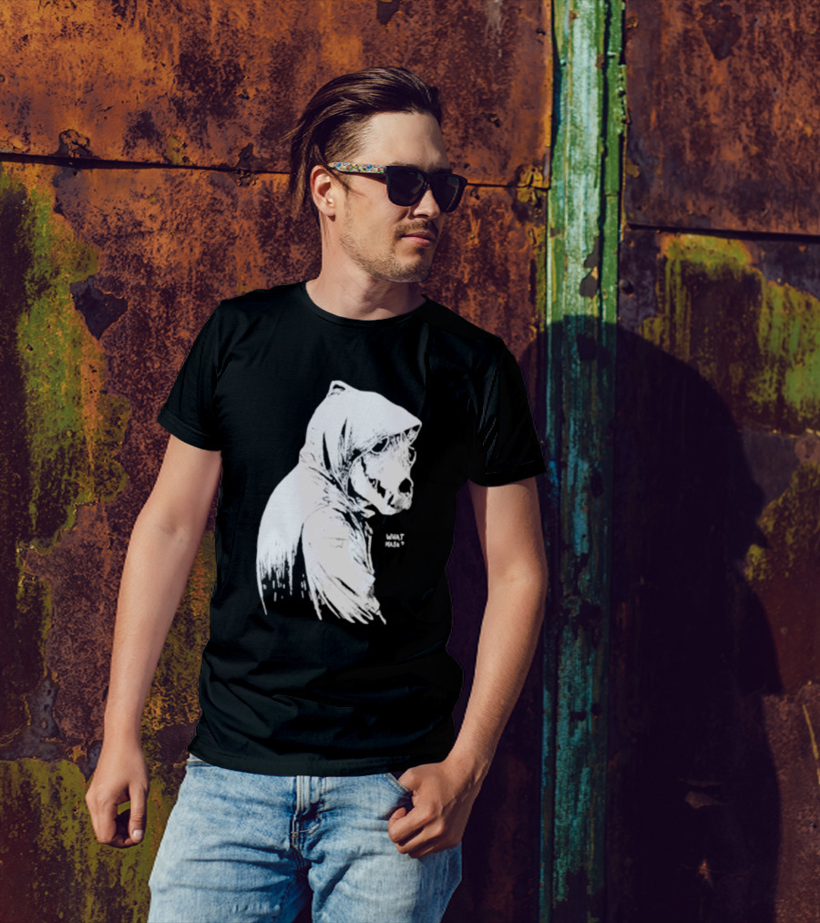 Massive Faceart What Mask Hooded Skull T-Shirt