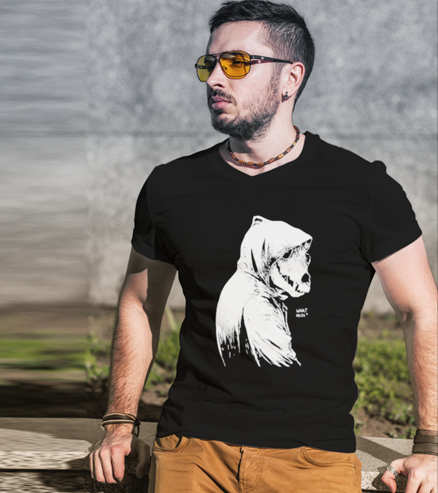 Massive Faceart What Mask Hooded Skull T-Shirt