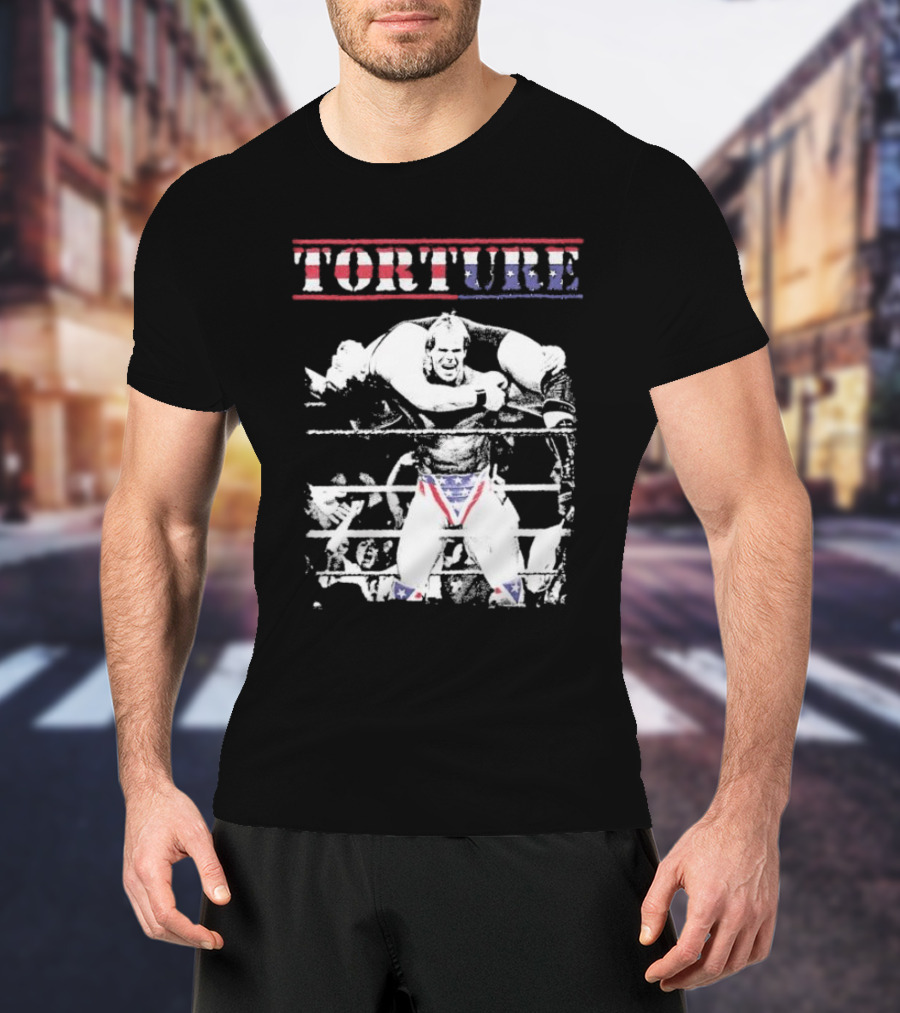 Torture Wrestling Sucks Collab Patriotic Wrestler Carrying Opponent T-Shirt