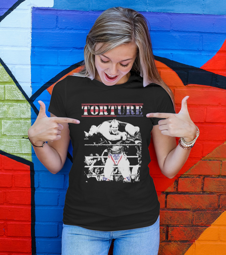 Torture Wrestling Sucks Collab Patriotic Wrestler Carrying Opponent T-Shirt