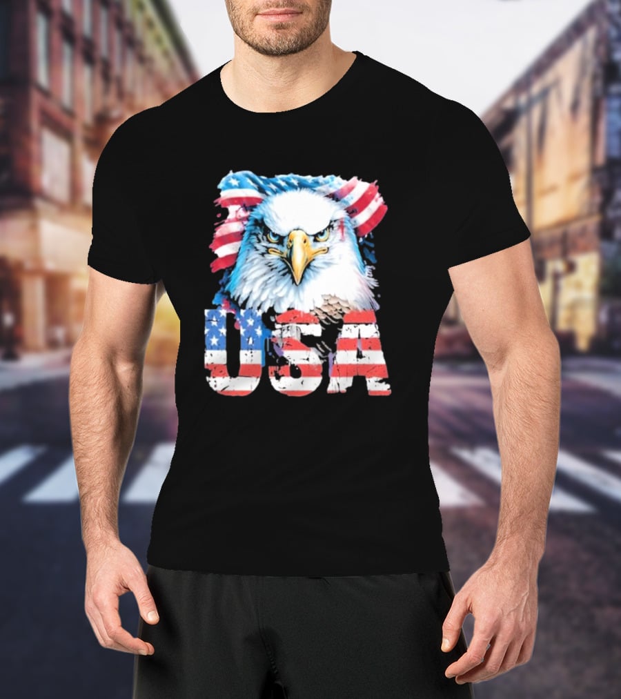 USA Patriot Eagle American Flag T-Shirt