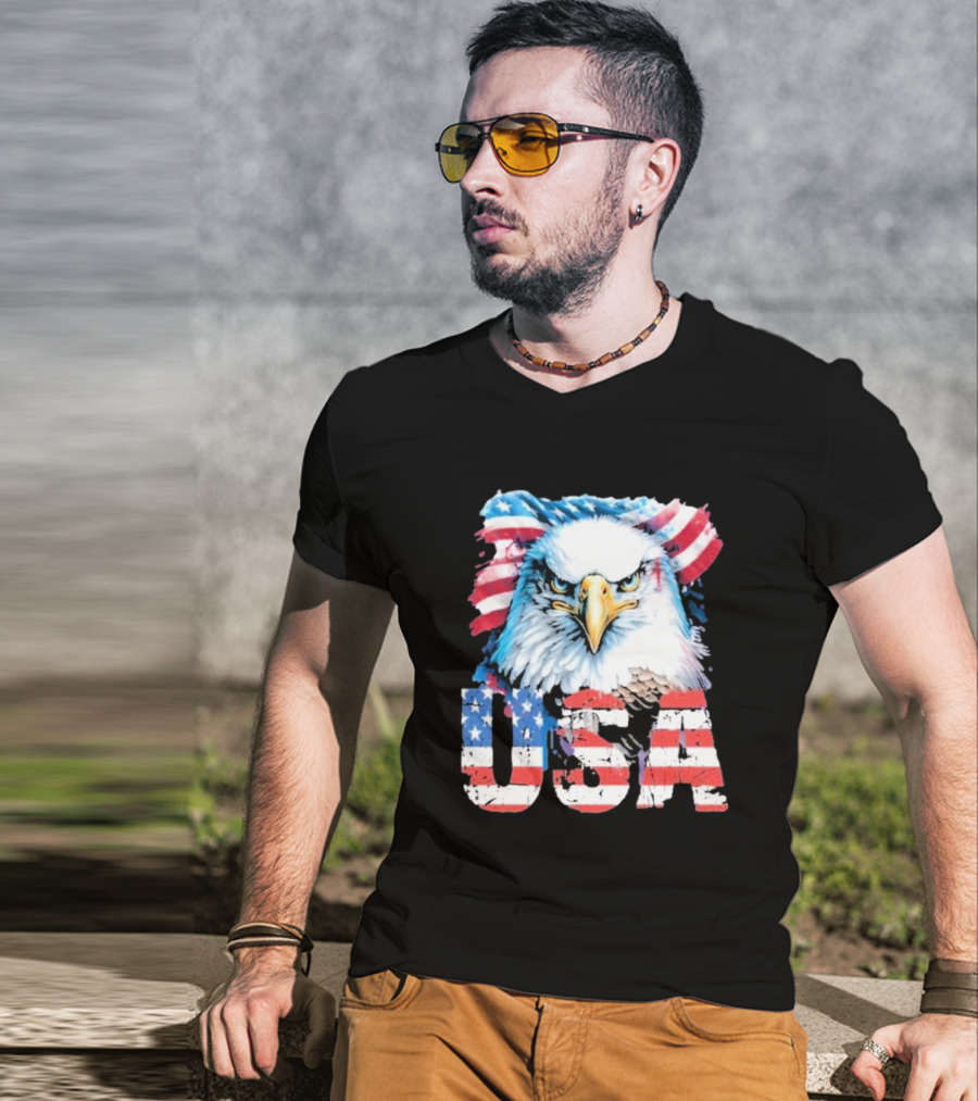 USA Patriot Eagle American Flag T-Shirt