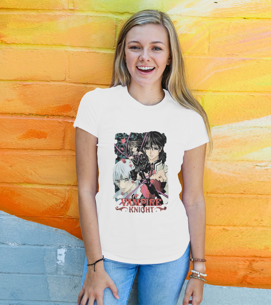 Vampire Knight Lovers Anime Characters Roses And Hearts T-Shirt