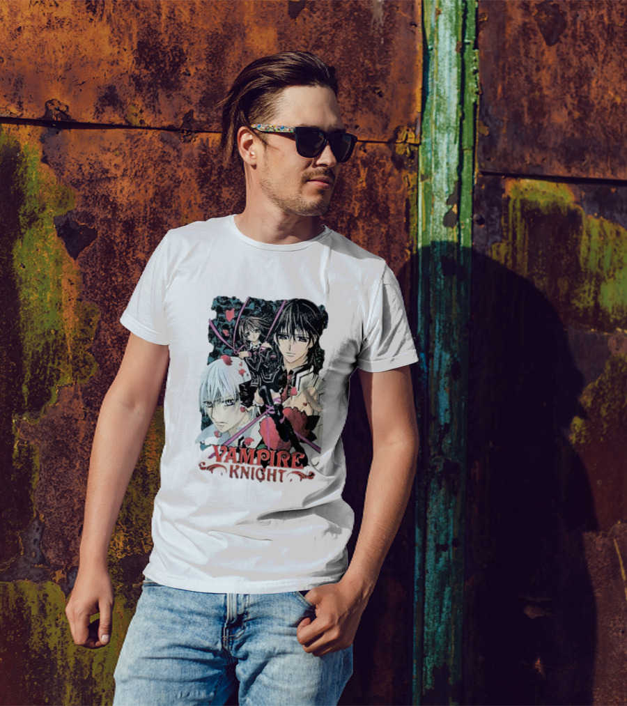 Vampire Knight Lovers Anime Characters Roses And Hearts T-Shirt