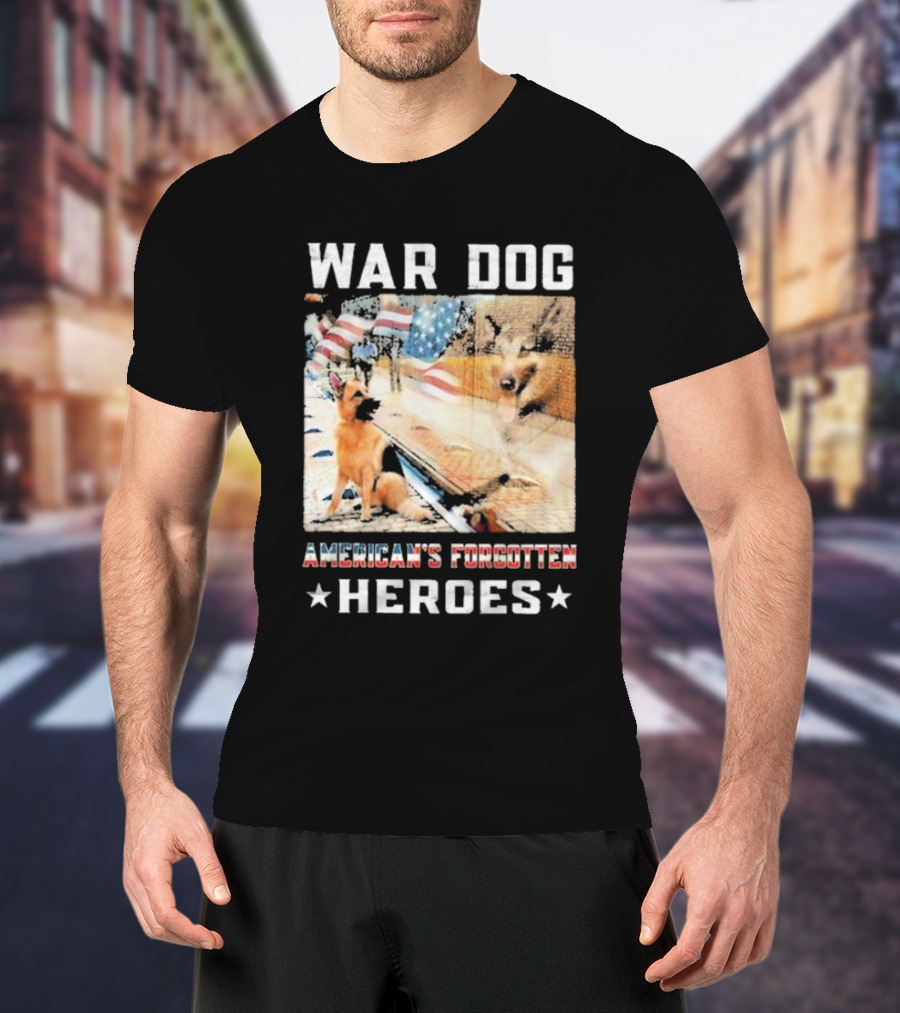 War Dog American's Forgotten Heroes Flags And German Shepherd T-Shirt