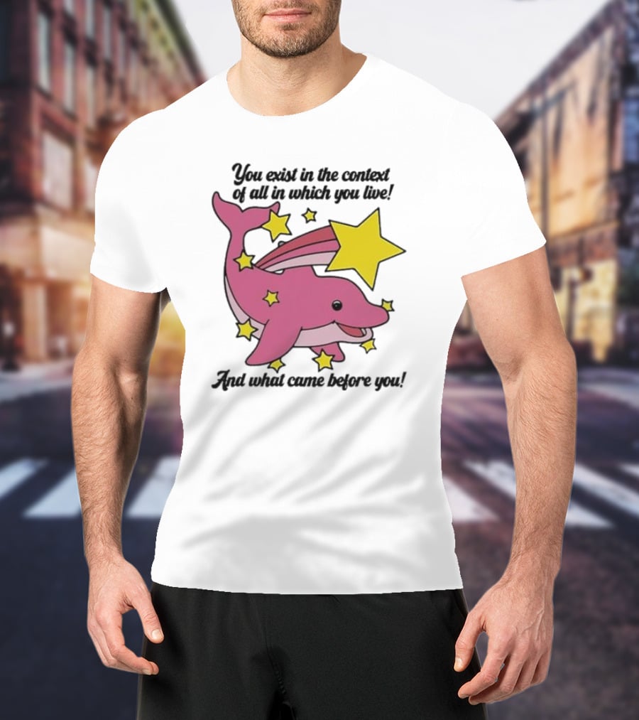 You Exist In The Context Of All In Which You Live And What Came Before You Pink Dolphin With Stars T-Shirt
