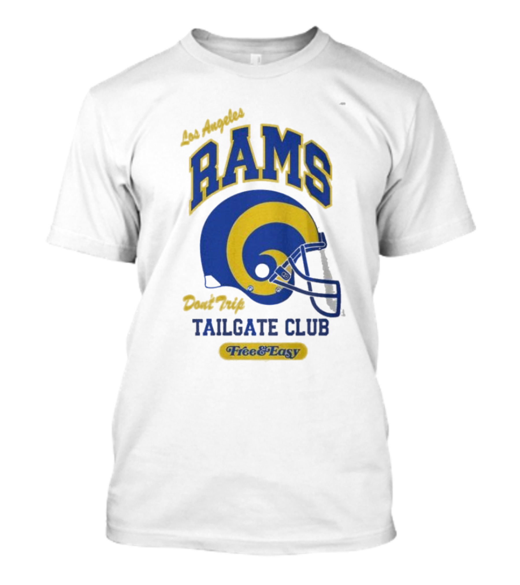 Los Angeles Rams Don't Trip Tailgate Club Free And Easy Helmet T-Shirt