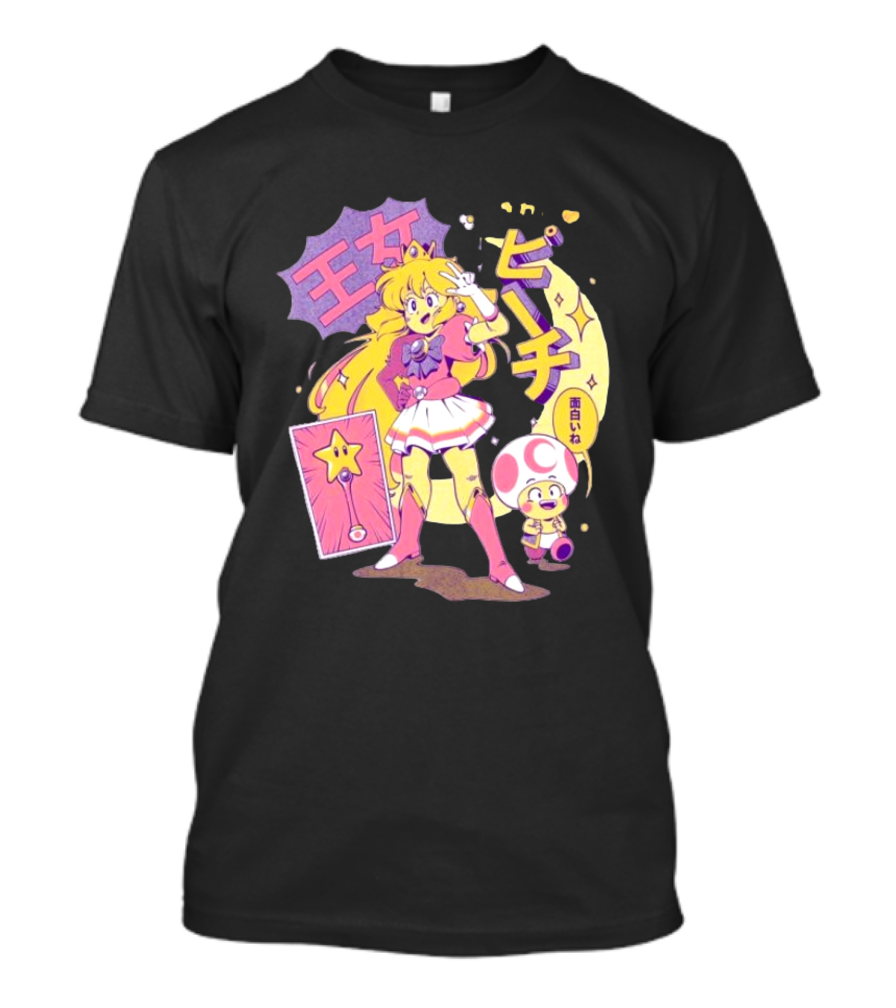Sailor Moon Peach Toad Ilustrata Mario Princesses T-Shirt