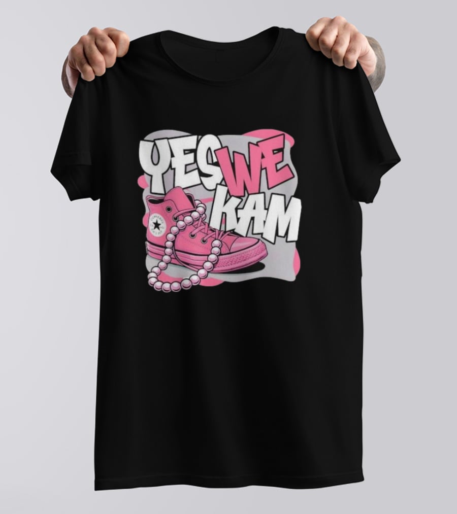 Yes We Kam Pink Boot Pearl Converse Sneaker T-Shirt