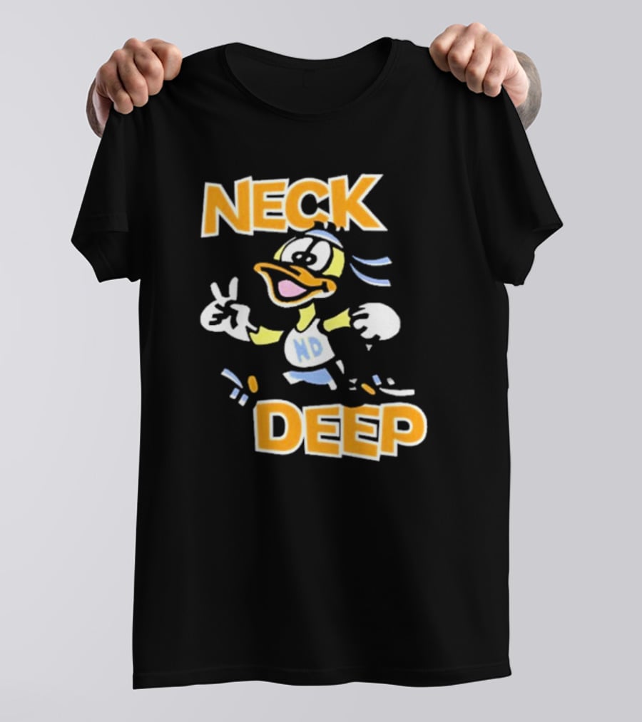Neck Deep Duck ND Peace Sign Retro Basketball Style T-Shirt
