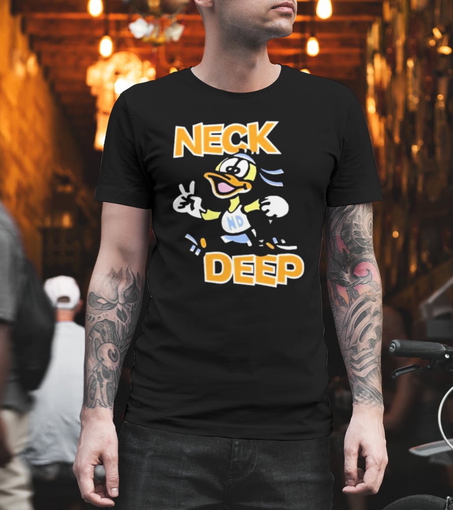 Neck Deep Duck ND Peace Sign Retro Basketball Style T-Shirt