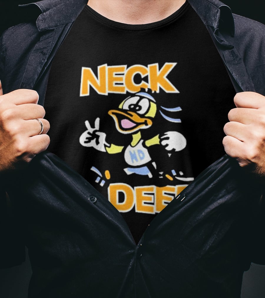 Neck Deep Duck ND Peace Sign Retro Basketball Style T-Shirt