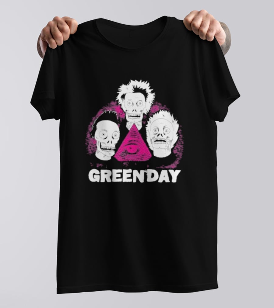 Green Day Zombie Pyramid Emo Skull T-Shirt