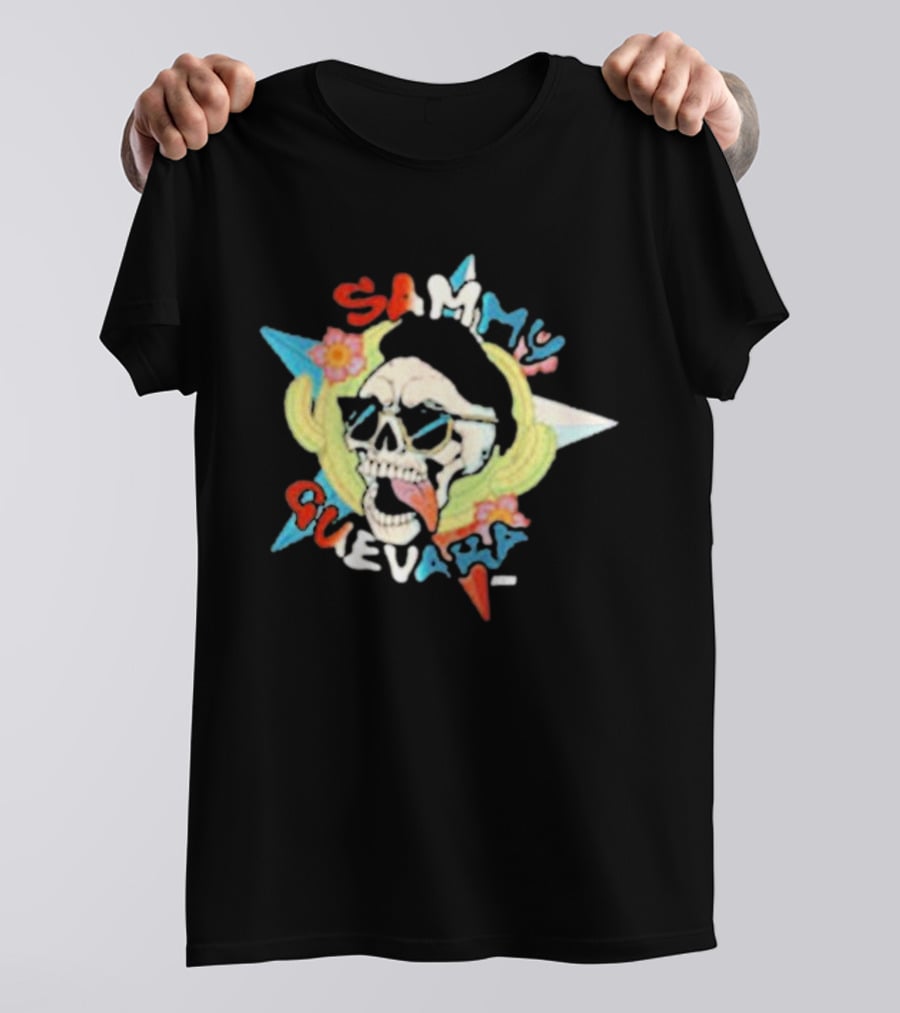 Sammy Guevara Skull With Sunglasses And Colorful Star T-Shirt