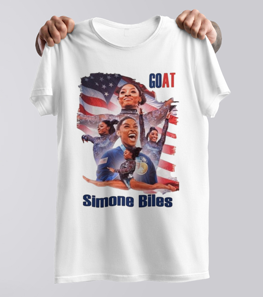 Simone Biles GOAT American Flag T-Shirt