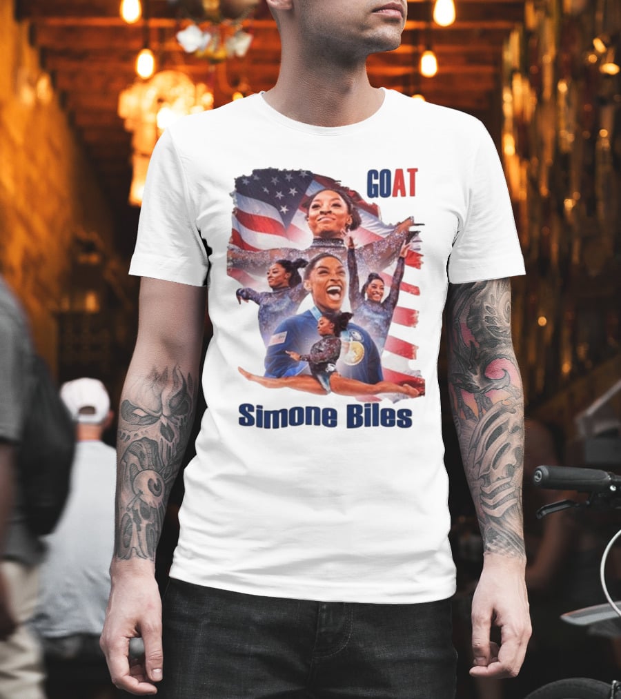 Simone Biles GOAT American Flag T-Shirt
