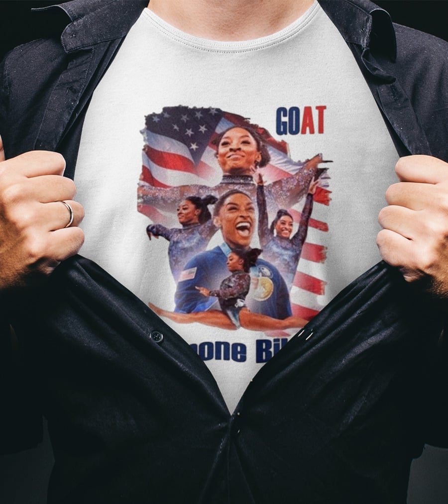 Simone Biles GOAT American Flag T-Shirt