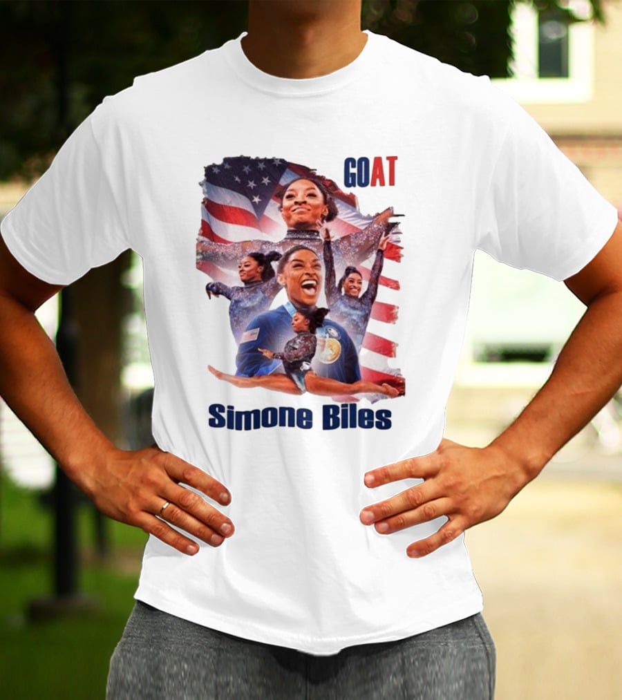 Simone Biles GOAT American Flag T-Shirt