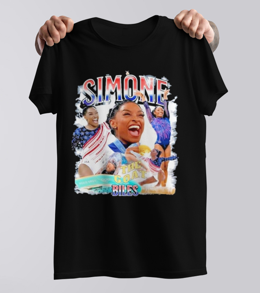 Simone Biles The GOAT Olympian USA Gymnastics Paris T-Shirt