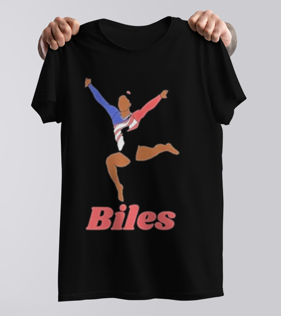 Biles Gymnastics Athlete In Flag Colors T-Shirt