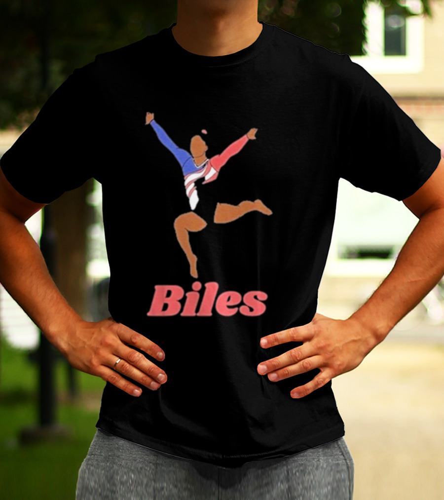 Biles Gymnastics Athlete In Flag Colors T-Shirt