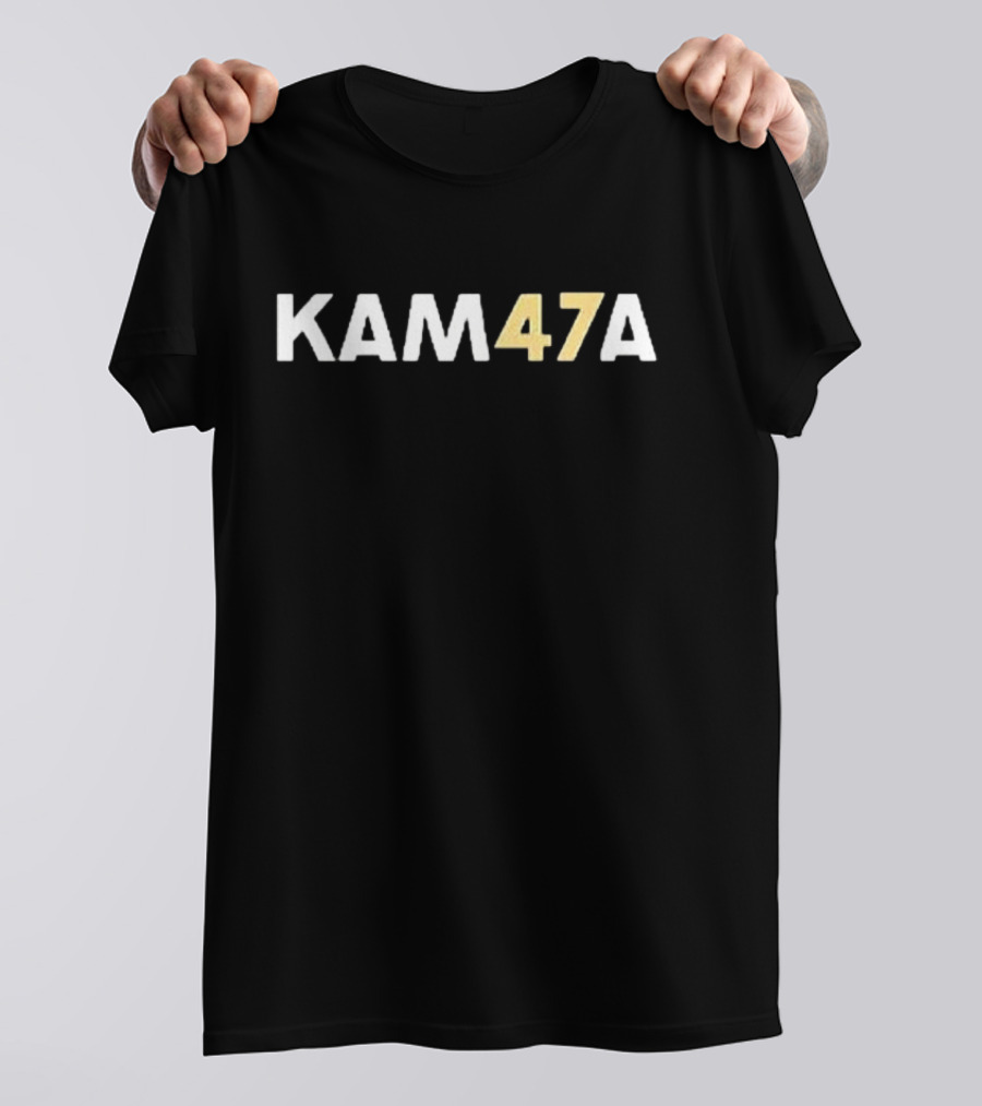 Men’s KAM47A Print Casual Black KAM47A Lettering T-Shirt
