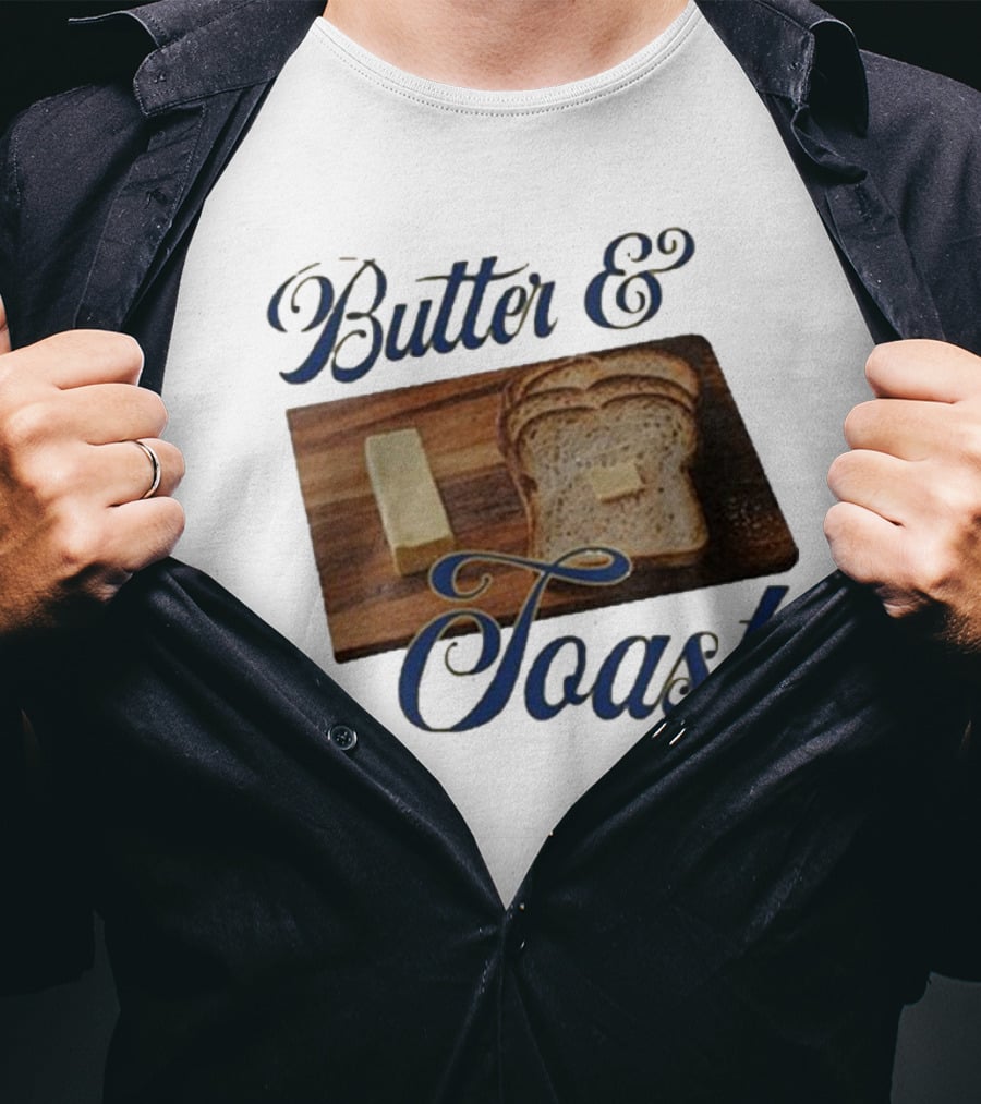 Middleclassfancy Butter And Toast Bread Slice With Butter Block T-Shirt