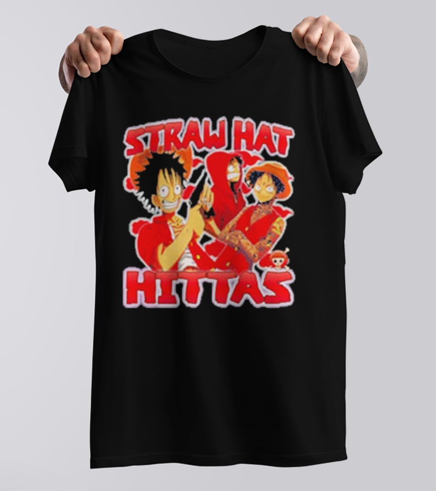 Straw Hat Hittas Monkey Luffy Anime Crossover T-Shirt