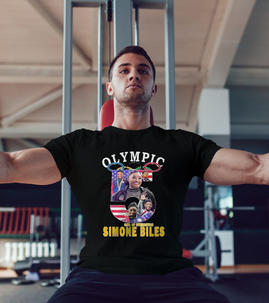 Olympic Five Rings Girl Of Gymnastics Simone Biles T-Shirt