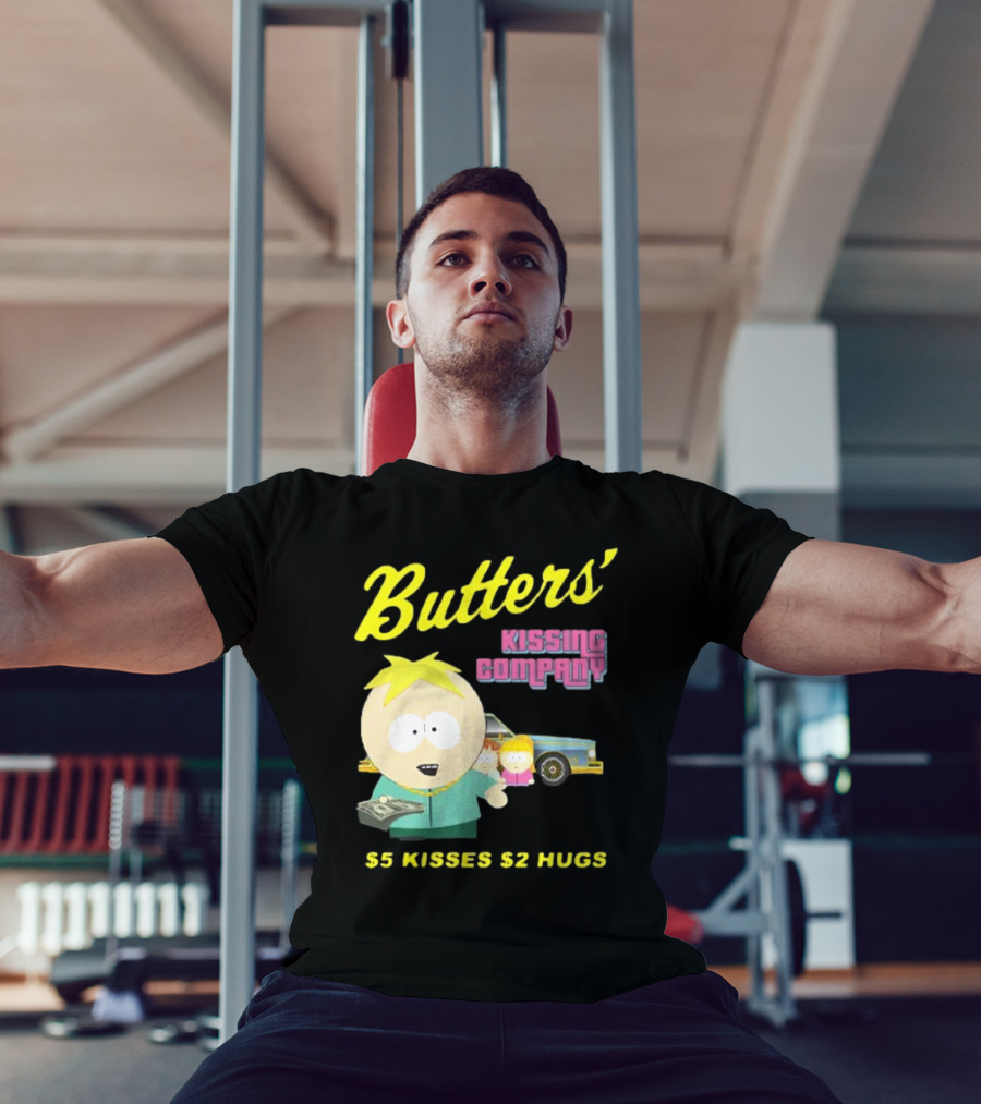 Butters' Kissing Company $5 Kisses $2 Hugs South Park Character T-Shirt