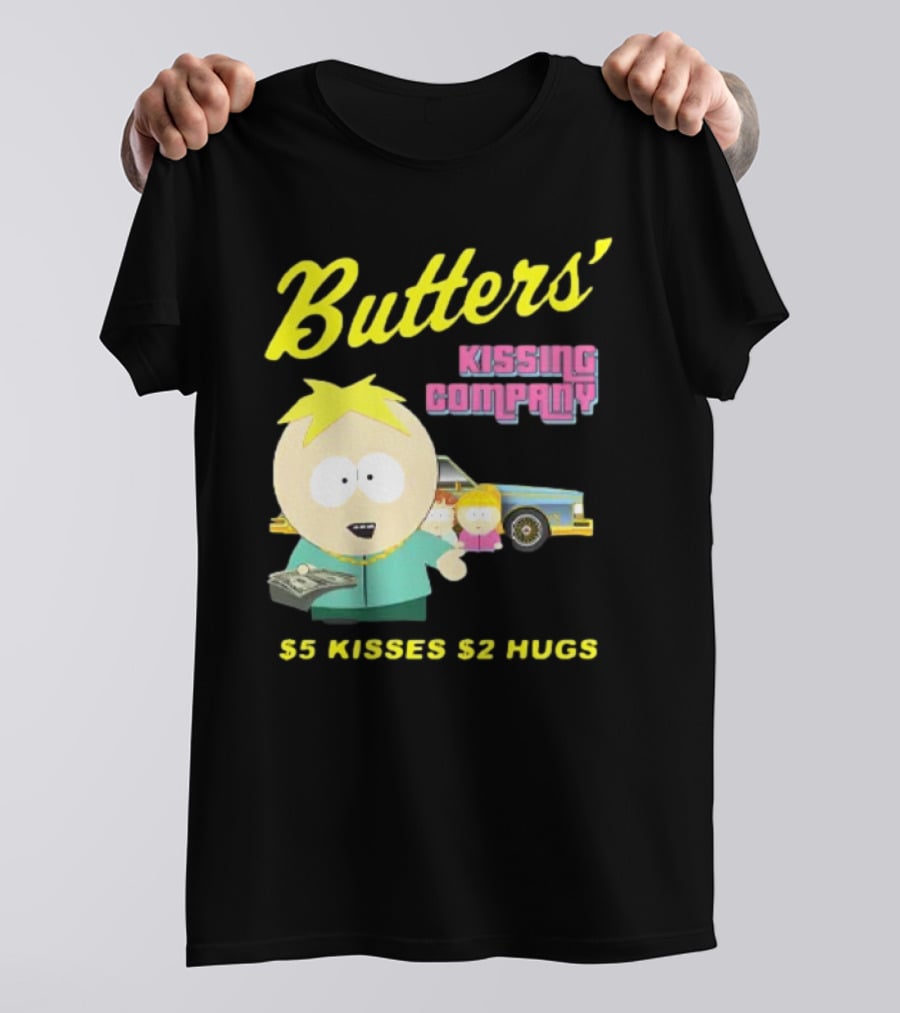 Butters' Kissing Company $5 Kisses $2 Hugs South Park Character T-Shirt