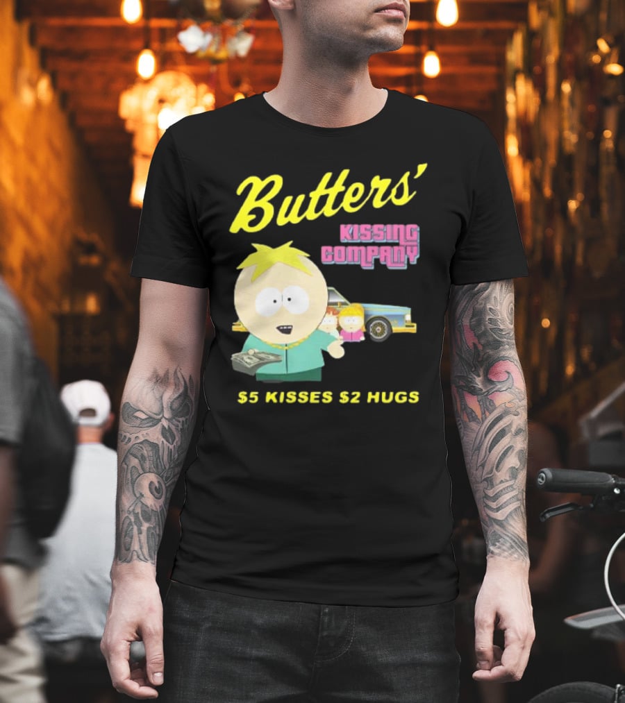 Butters' Kissing Company $5 Kisses $2 Hugs South Park Character T-Shirt