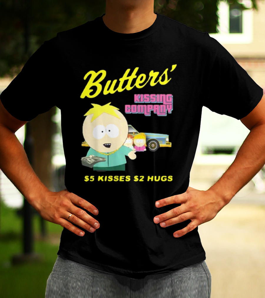 Butters' Kissing Company $5 Kisses $2 Hugs South Park Character T-Shirt