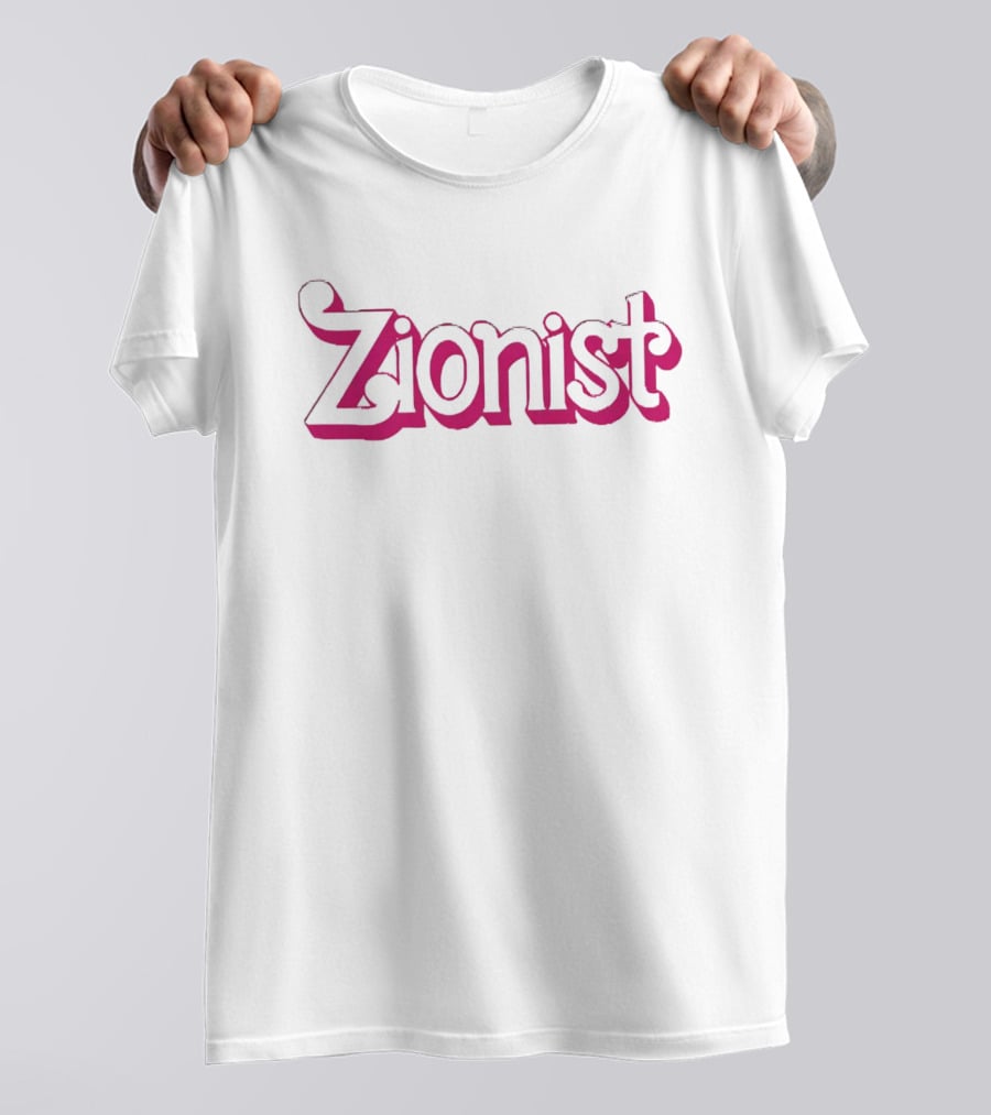 Zionist Barbie Pink Retro Typography T-Shirt