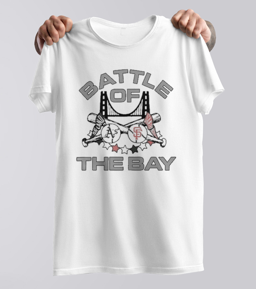 Battle Of The Bay Oakland A's San Francisco Giants Bay Bridge Baseball Rivalry T-Shirt