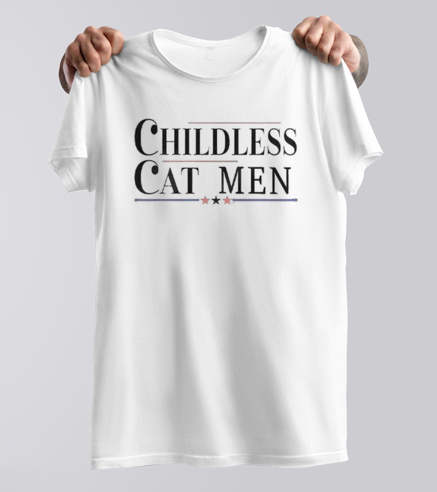 Childless Cat Men Print Patriotic Stars Stripes T-Shirt