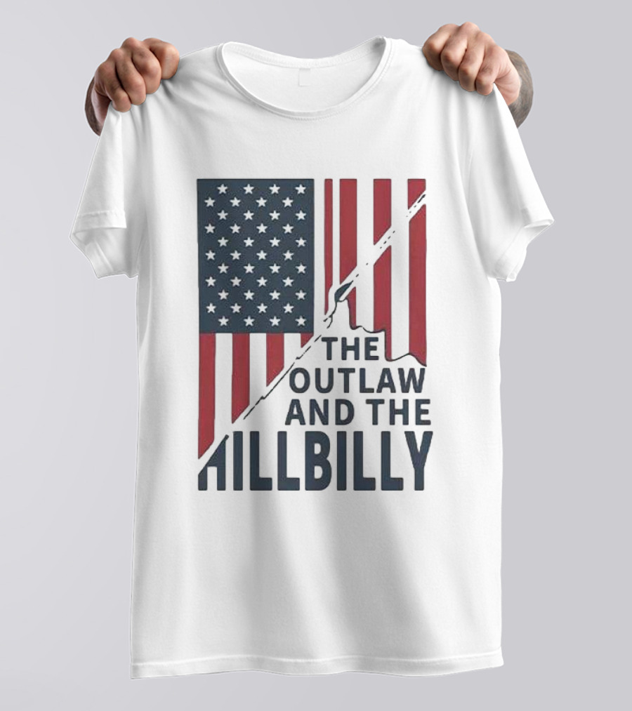 The Outlaw And The Hillbilly American Flag T-Shirt