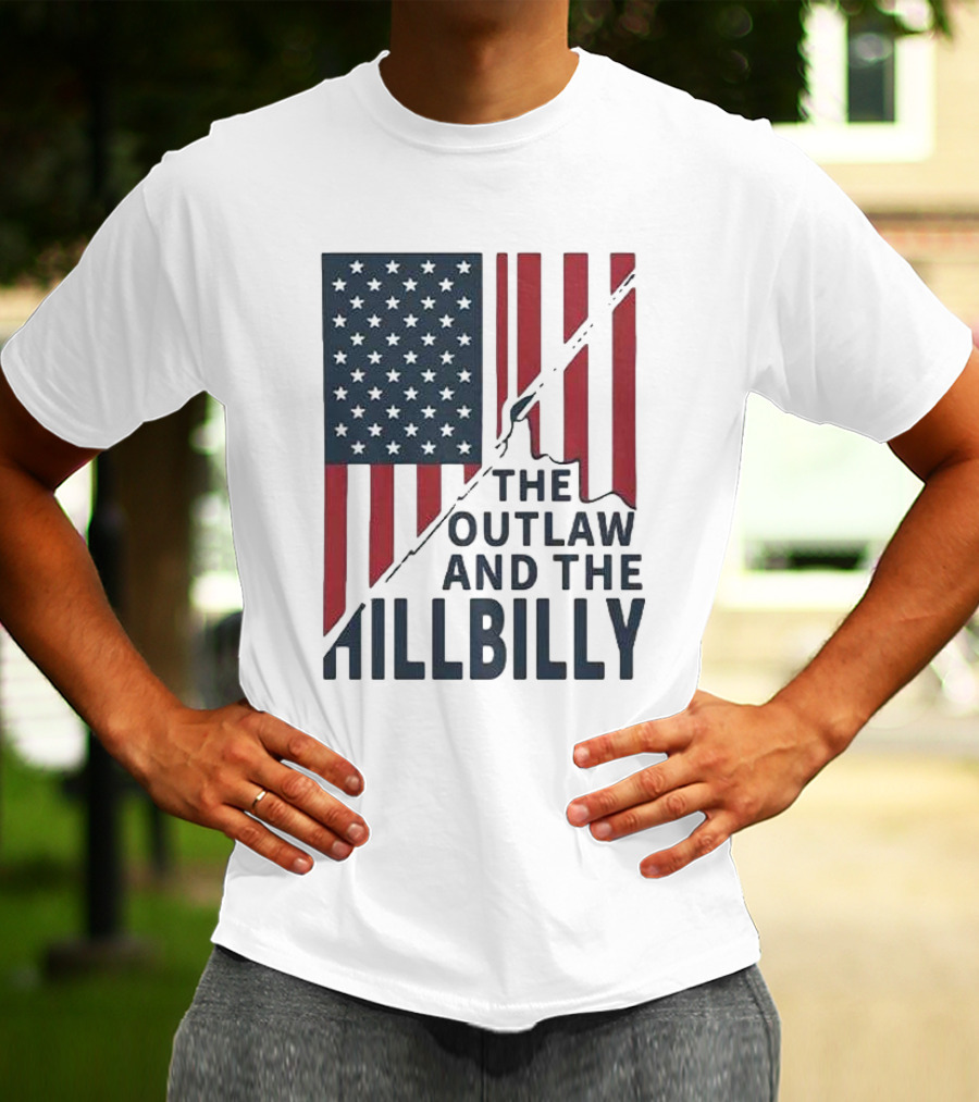 The Outlaw And The Hillbilly American Flag T-Shirt