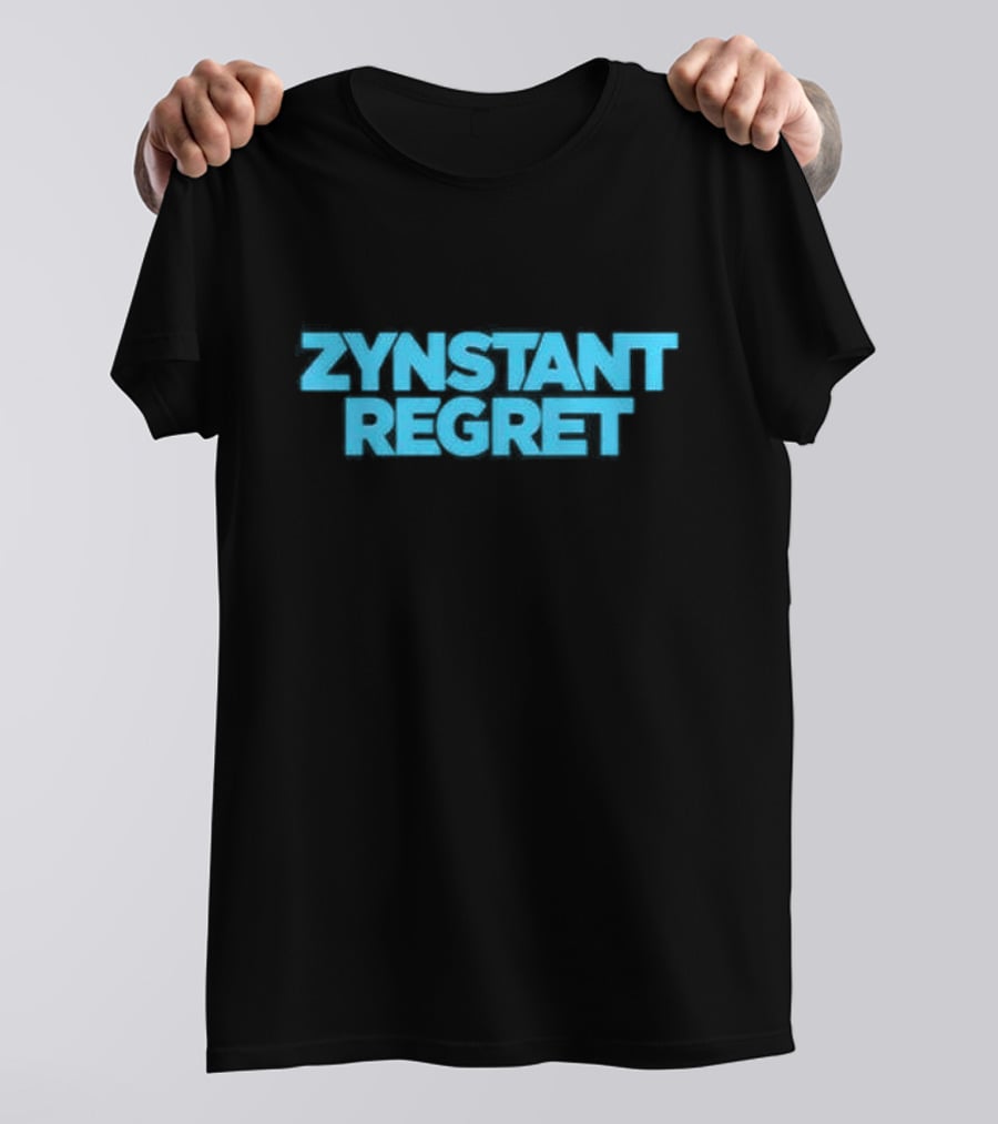 Zynstant Regret Bold Blue Typography T-Shirt