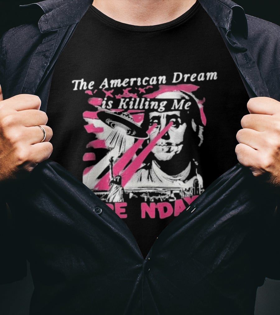 The American Dream Is Killing Me Green Day Statue Of Liberty UFO Beam T-Shirt