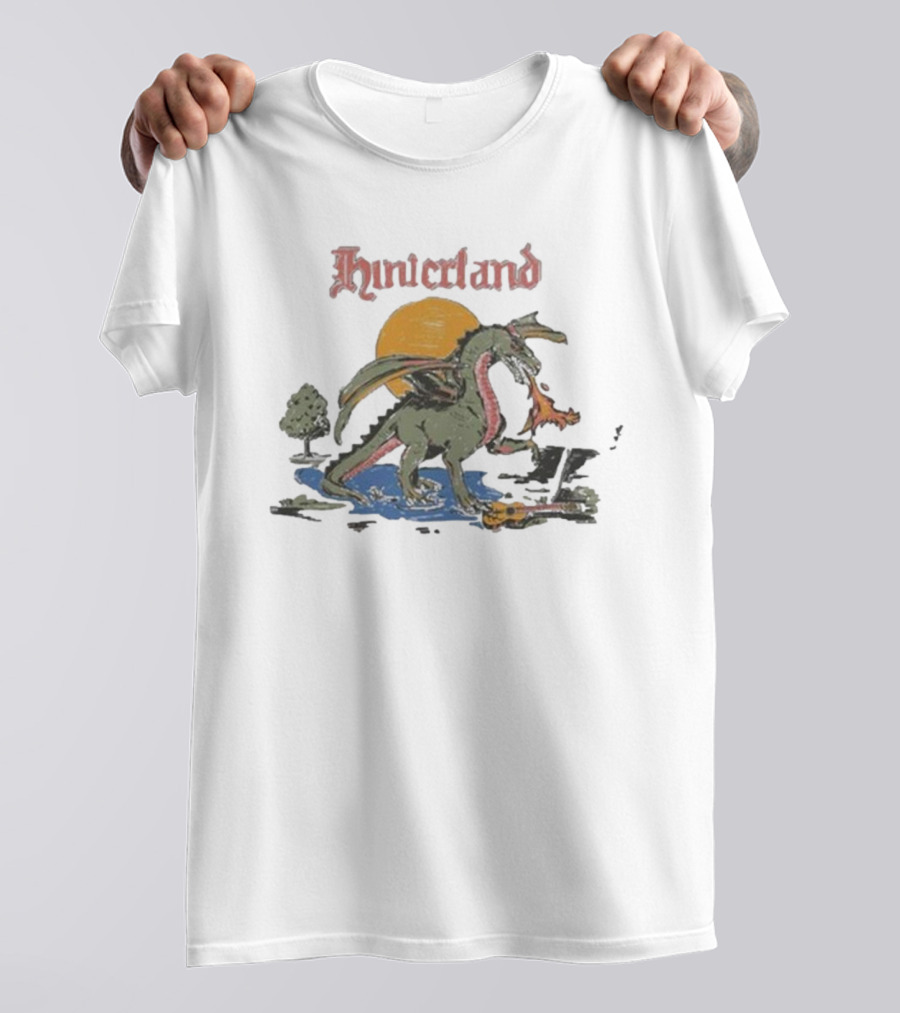 Hinterland Dragon With Orange Sun And Fire T-Shirt