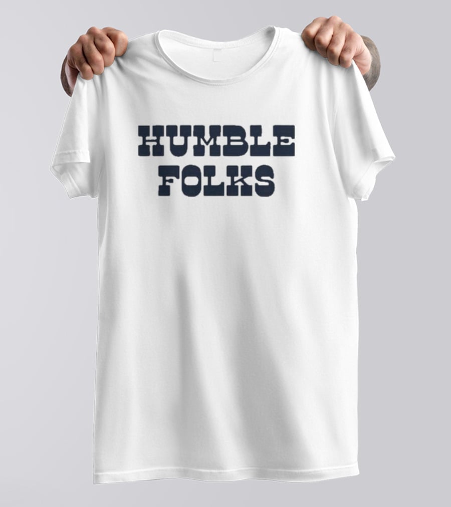 Humble Folks Sandstone Retro Style Navy Text T-Shirt