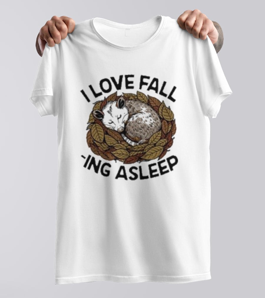I Love Fall -ing Asleep Cozy Autumn Leaves Sheep T-Shirt